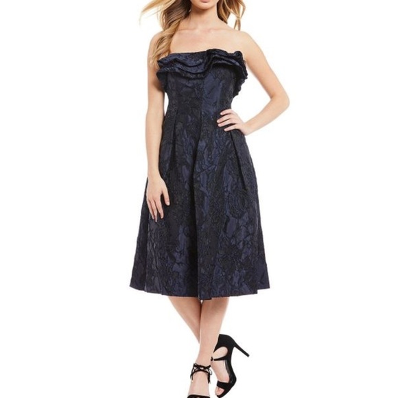 ANTONIO MELANI STRAPLESS MIDI DRESS - Picture 1 of 5